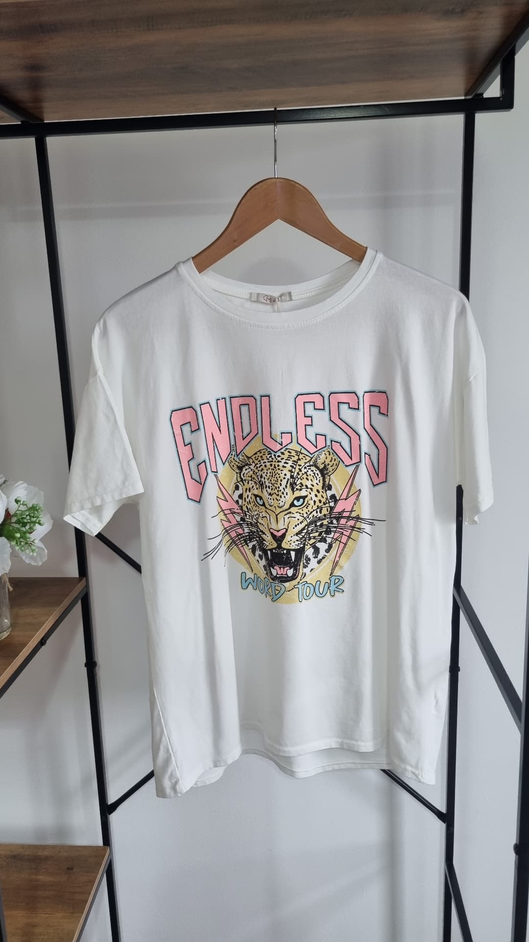 Blake Oversized Tiger Print Tshirt White