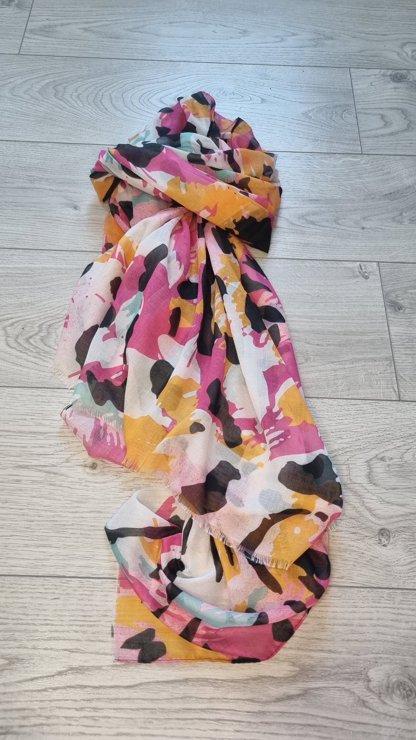 Lola Large Scarf in Pink Multi Print