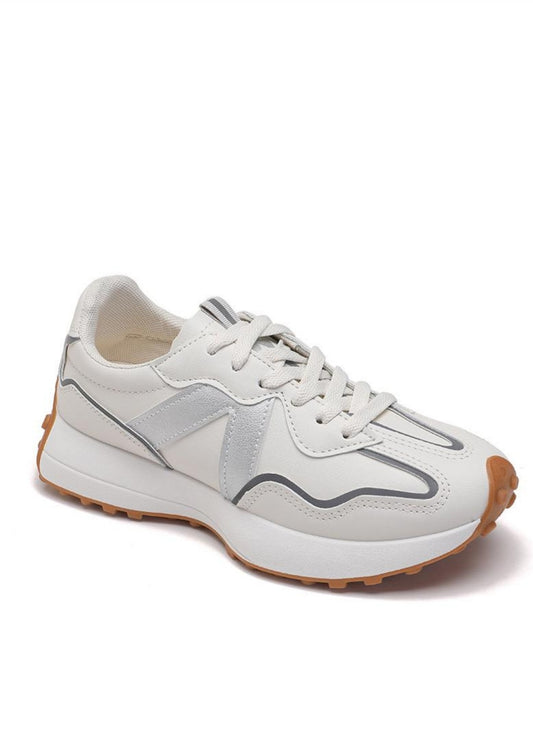 Luna Chunky Trainer White and Silver