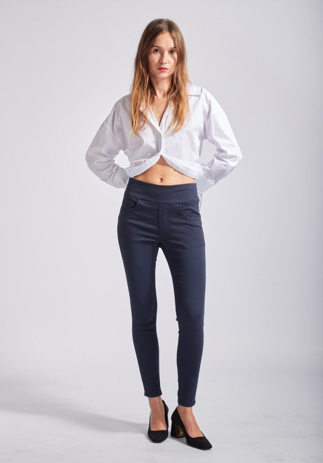 Libby Toxik Jogger Style Jeans Navy