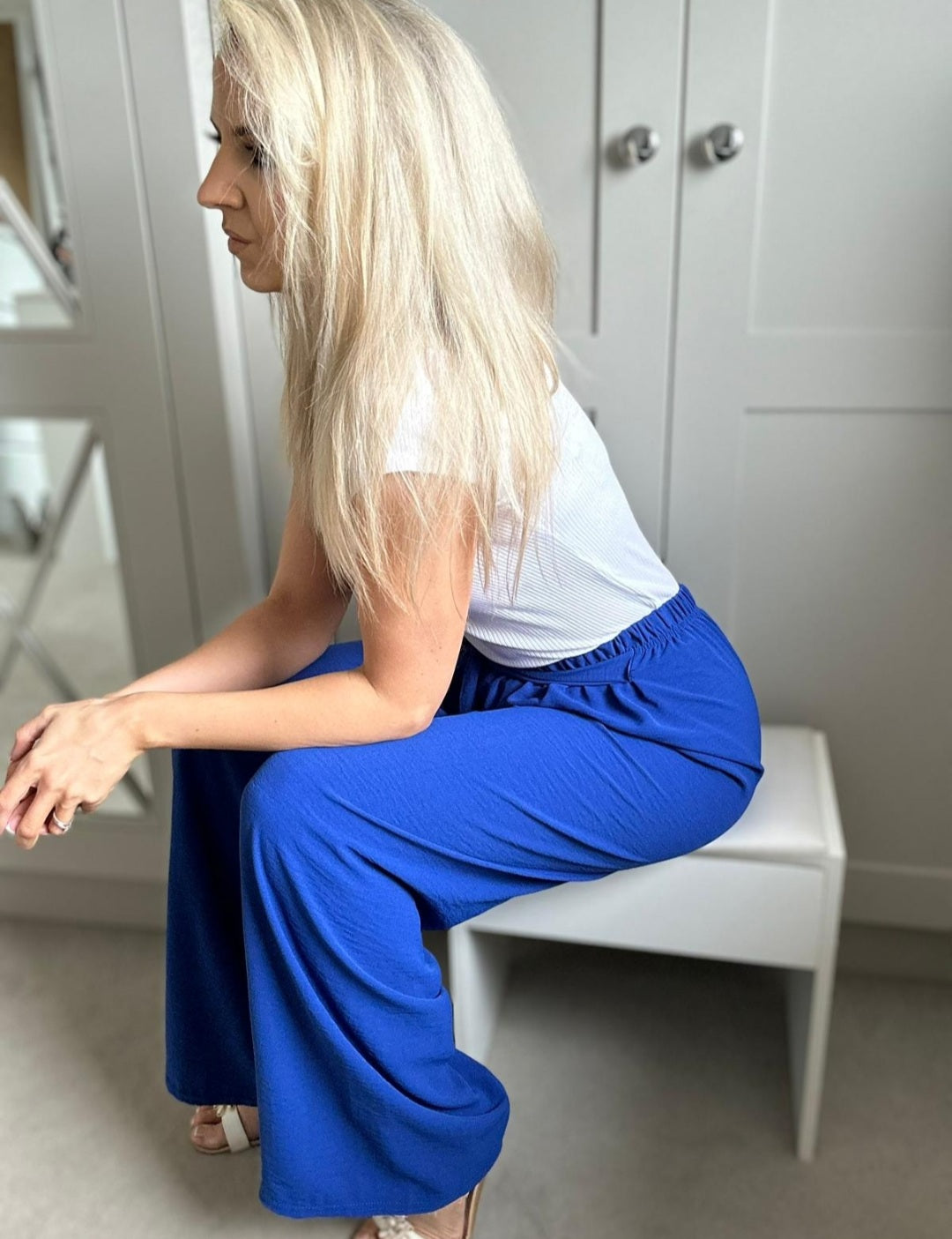 Sia Wide Leg Trousers Blue